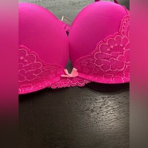 Victoria’s Secret Dream Angels Push-Up Bra 34C Barbie Pink Lace Bow